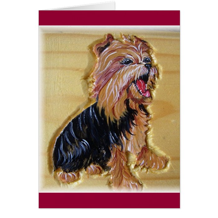 Yorkie Laughing Card