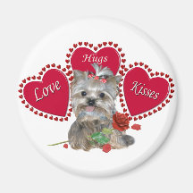 Yorkie Love Hug Kisses Magnet
