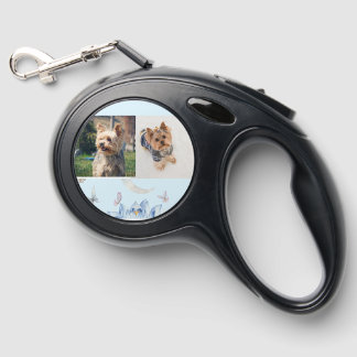Yorkie Love Retractable Leash, Turquoise Paw Print Pet Leash