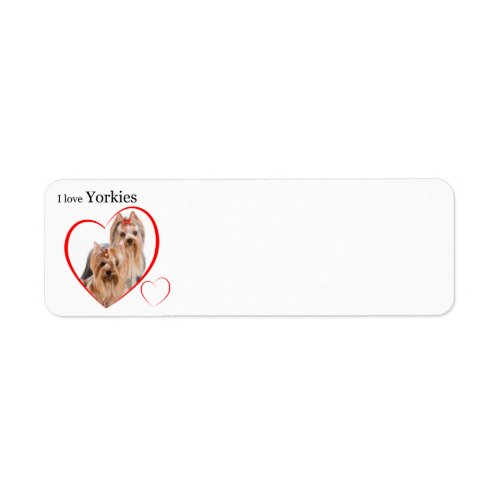 Yorkie Love Return Address Label