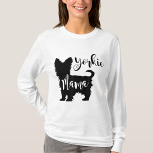 Yorkie Mama Profile Yorkshire Terrier Fun Dog Mom  T-Shirt