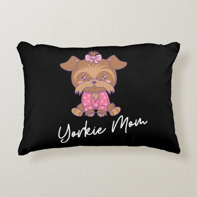 Yorkie Mom 2 Accent Pillow (Front)