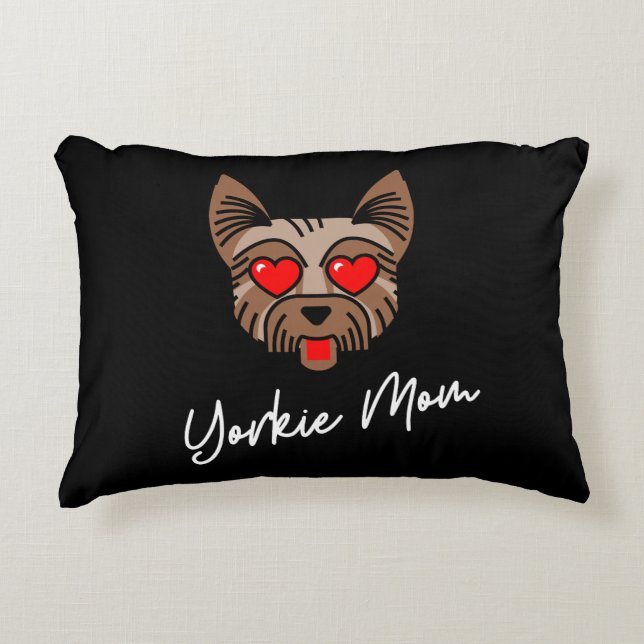 Yorkie Mom 3 Accent Pillow (Front)