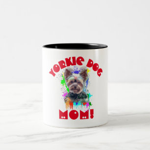 Yorkie Mom Dog Lover Best Dog Mom Ever Two-Tone Coffee Mug