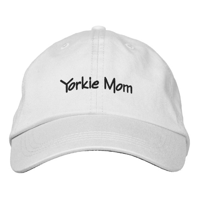 Yorkie Mom Embroidered Baseball Cap (Front)
