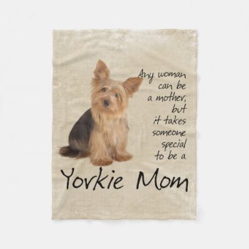 Yorkie Mom Fleece Blanket by ForLoveofDogs at Zazzle