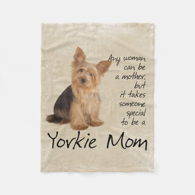 Yorkie Mom Fleece Blanket Dog Mom Gift (Front)
