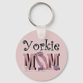 Yorkie Mom Keychain by FrankzPawPrintz at Zazzle