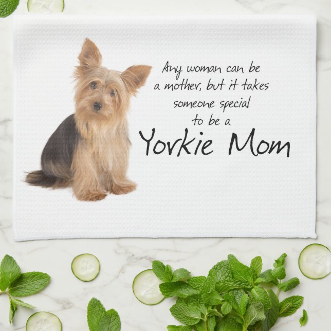 Yorkie Mom Kitchen Towel (Folded)