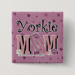 Yorkie MOM Pinback Button