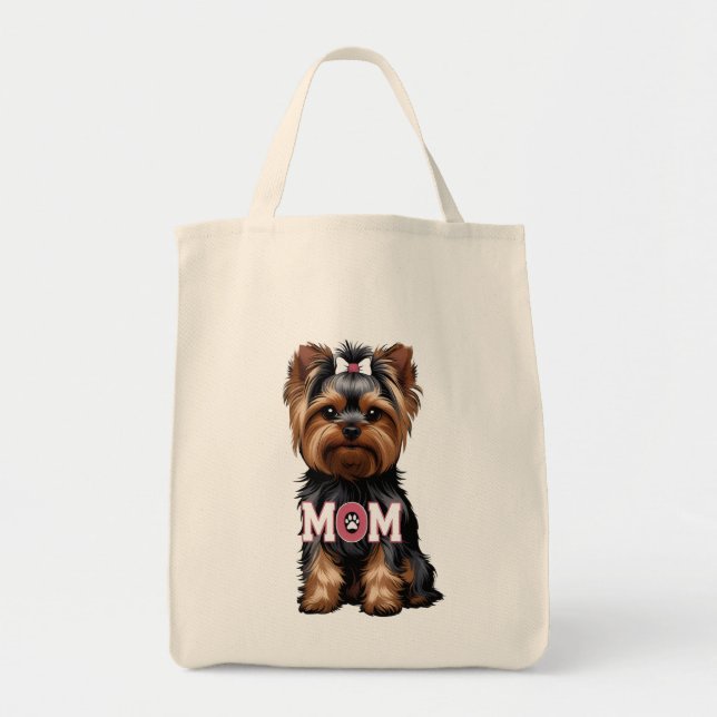 Yorkie Mom Tote Bag (Front)