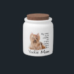 Yorkie Mom Treat Jar<br><div class="desc">This Yorkshire Terrier jar can hold treats for Mom or her Yorkie!</div>