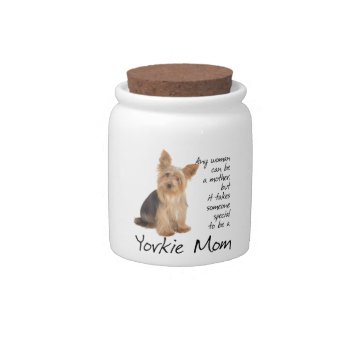 Yorkie Mom Treat Jar by ForLoveofDogs at Zazzle