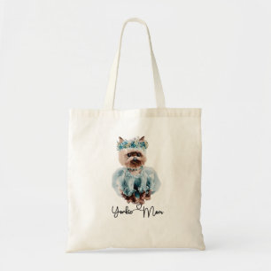 Yorkie Mom Watercolor Art Tote Bag