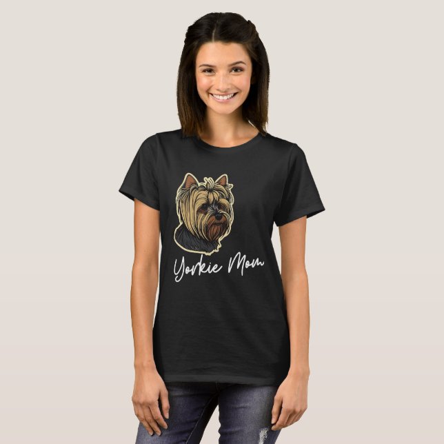 Yorkie Mom white Women's T-Shirt (Front Full)