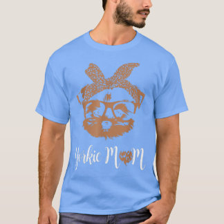 Yorkie Mom Yorkshire Leopard Dog Lovers Mothers Da T-Shirt