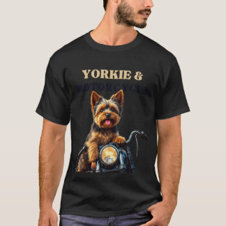 Yorkie Motorcycle Rider Vintage T-Shirt
