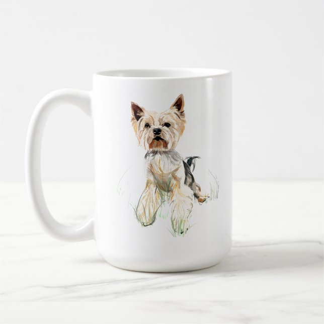 Yorkie Mug – Yorkshire Terrier, Dog Coffee Mug (Left)