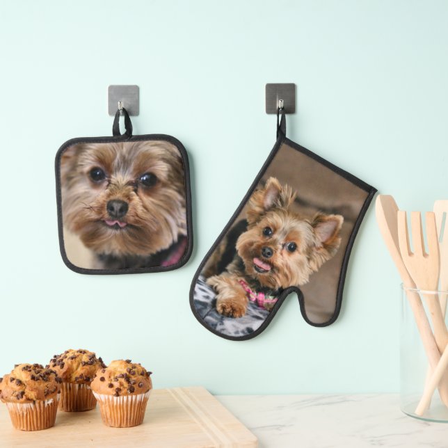 Yorkie Oven Mitt & Pot Holder Set (Insitu(Hanging))