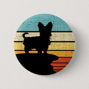 Yorkie Owner Retro Vintage 60s 70s Dog Lover  Button