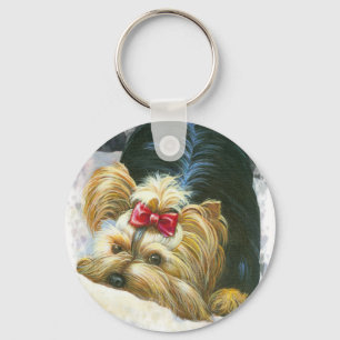 Yorkie Peek a Boo Keychain