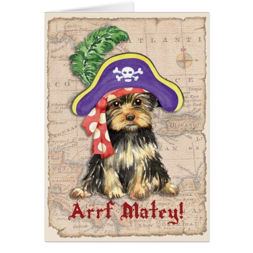 Yorkie Pirate Greeting Card