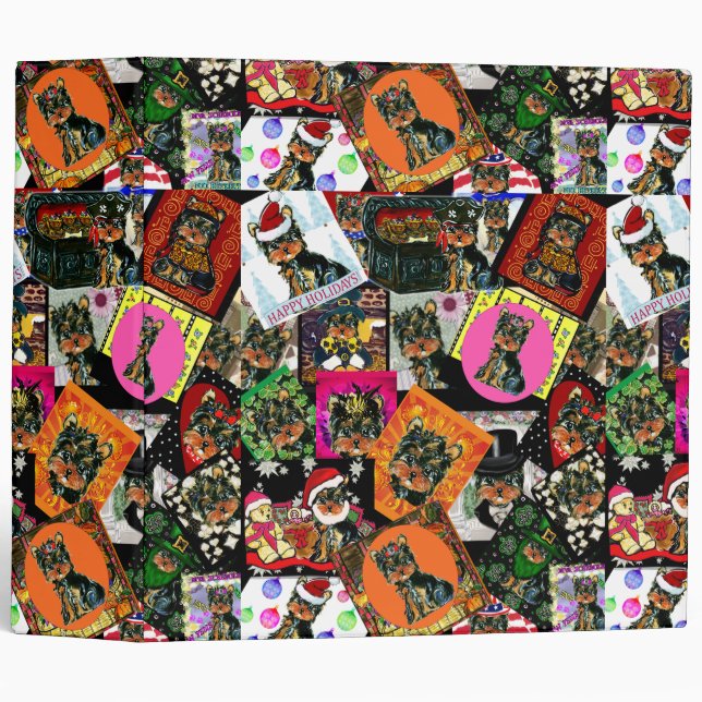 YORKIE POO 3 RING BINDER (Front/Spine)