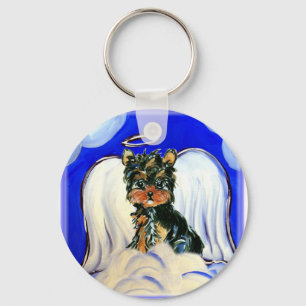 Yorkie Poo Angel Keychain