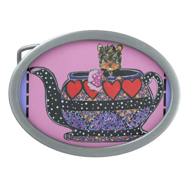 Yorkie Poo Belt Buckle (Front)