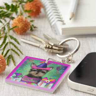 YORKIE POO  BIRTHDAY  KEYCHAIN