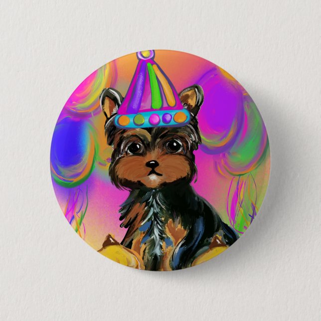 Yorkie Poo Birthdays Button (Front)