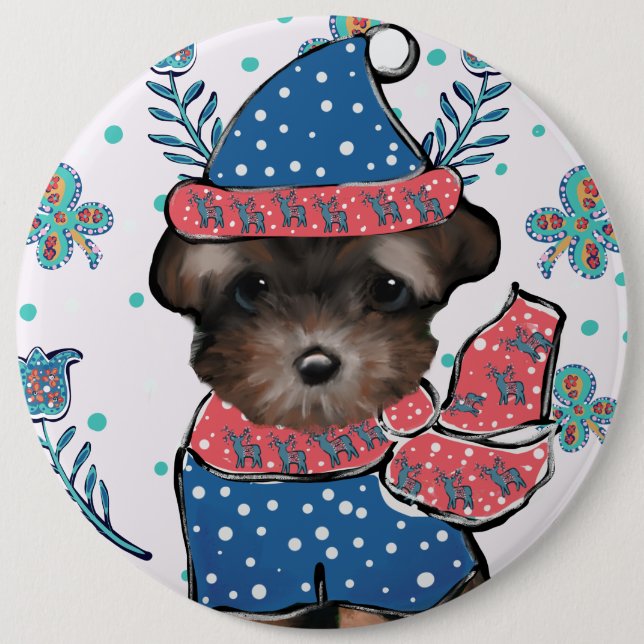 Yorkie Poo  Button (Front)