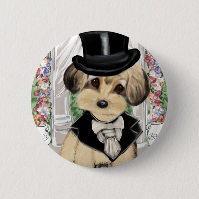 YORKIE POO BUTTON (Front)