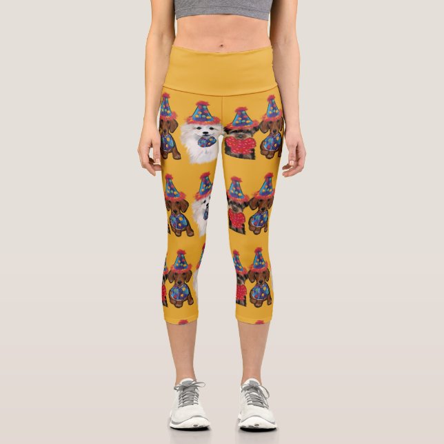 Yorkie Poo  Capri Leggings (Front)