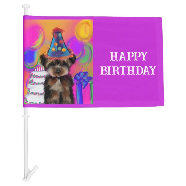 YORKIE POO         CAR FLAG (Front)