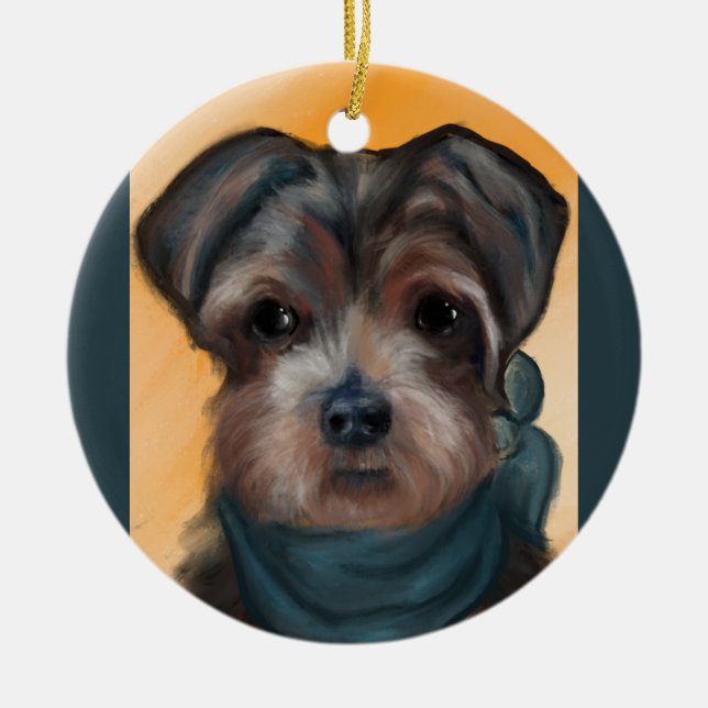 YORKIE POO           CERAMIC ORNAMENT (Front)