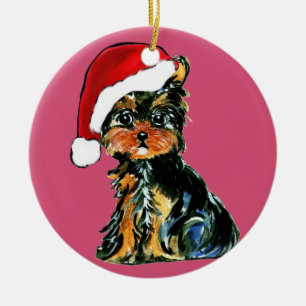 YORKIE POO CERAMIC ORNAMENT