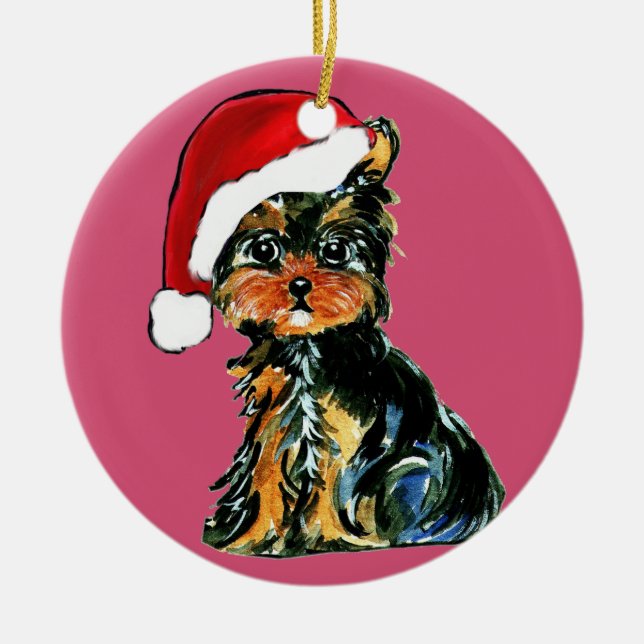 YORKIE POO CERAMIC ORNAMENT (Front)