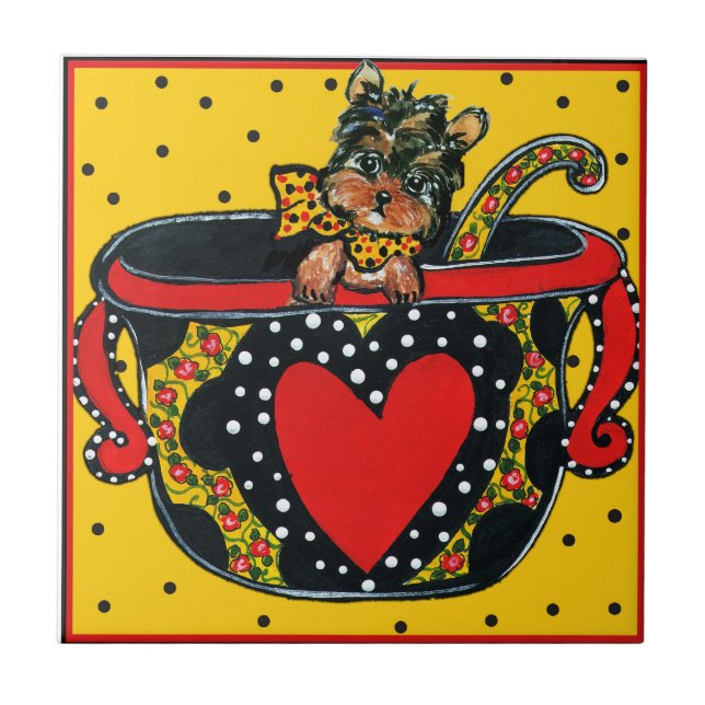 Yorkie Poo Ceramic Tile (Front)