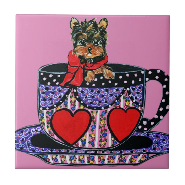 Yorkie Poo Ceramic Tile (Front)