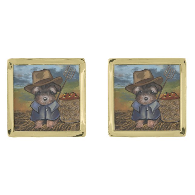 Yorkie Poo Cufflinks (Front)