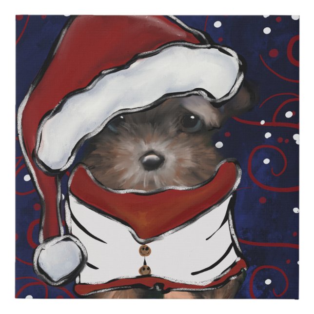 Yorkie Poo Faux Canvas Print (Front)