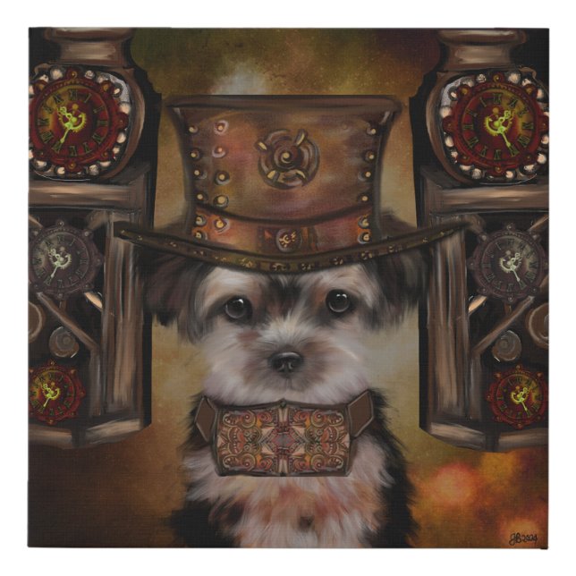 Yorkie Poo Faux Canvas Print (Front)