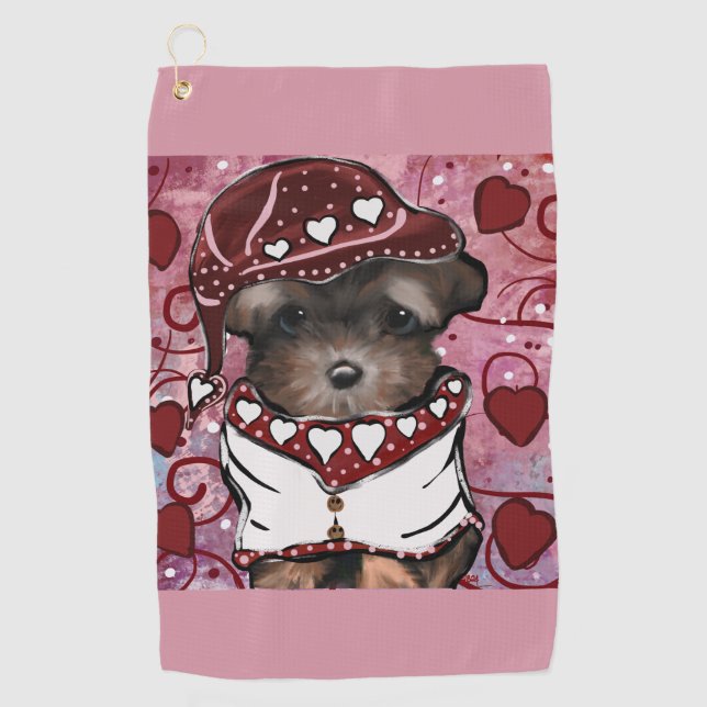 Yorkie Poo Golf Towel (Front)