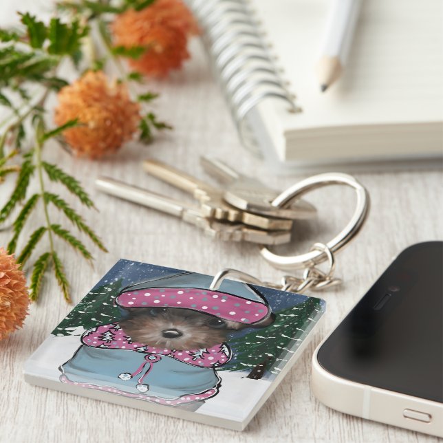Yorkie Poo Keychain (Front Right)