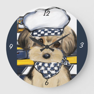 YORKIE POO LARGE CLOCK