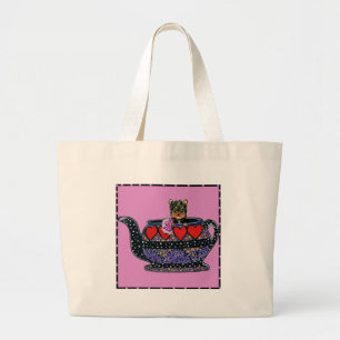 Yorkie Poo Large Tote Bag