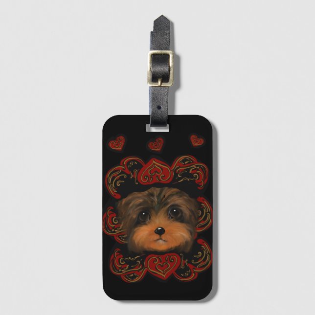 YORKIE POO      LUGGAGE TAG (Front Vertical)