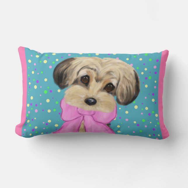 Yorkie Poo Lumbar Pillow (Front)