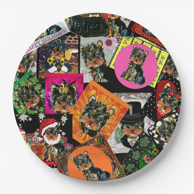 YORKIE POO PAPER PLATES (Front)